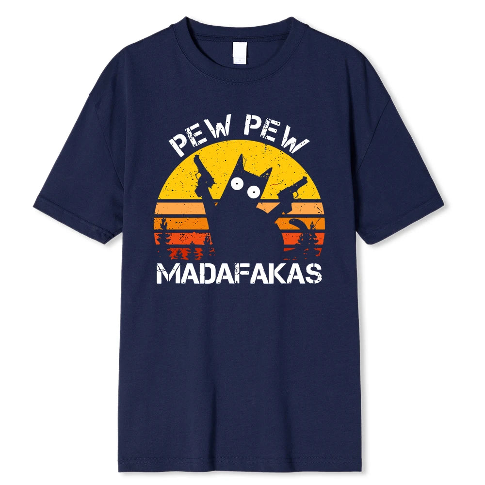 Pew Pew Madafakas Cat Men T Shirts