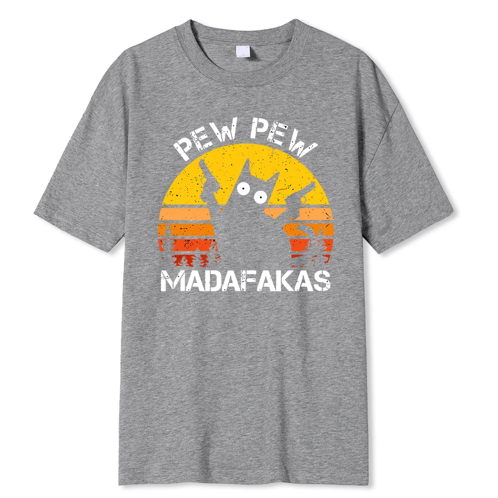 Pew Pew Madafakas Cat Men T Shirts