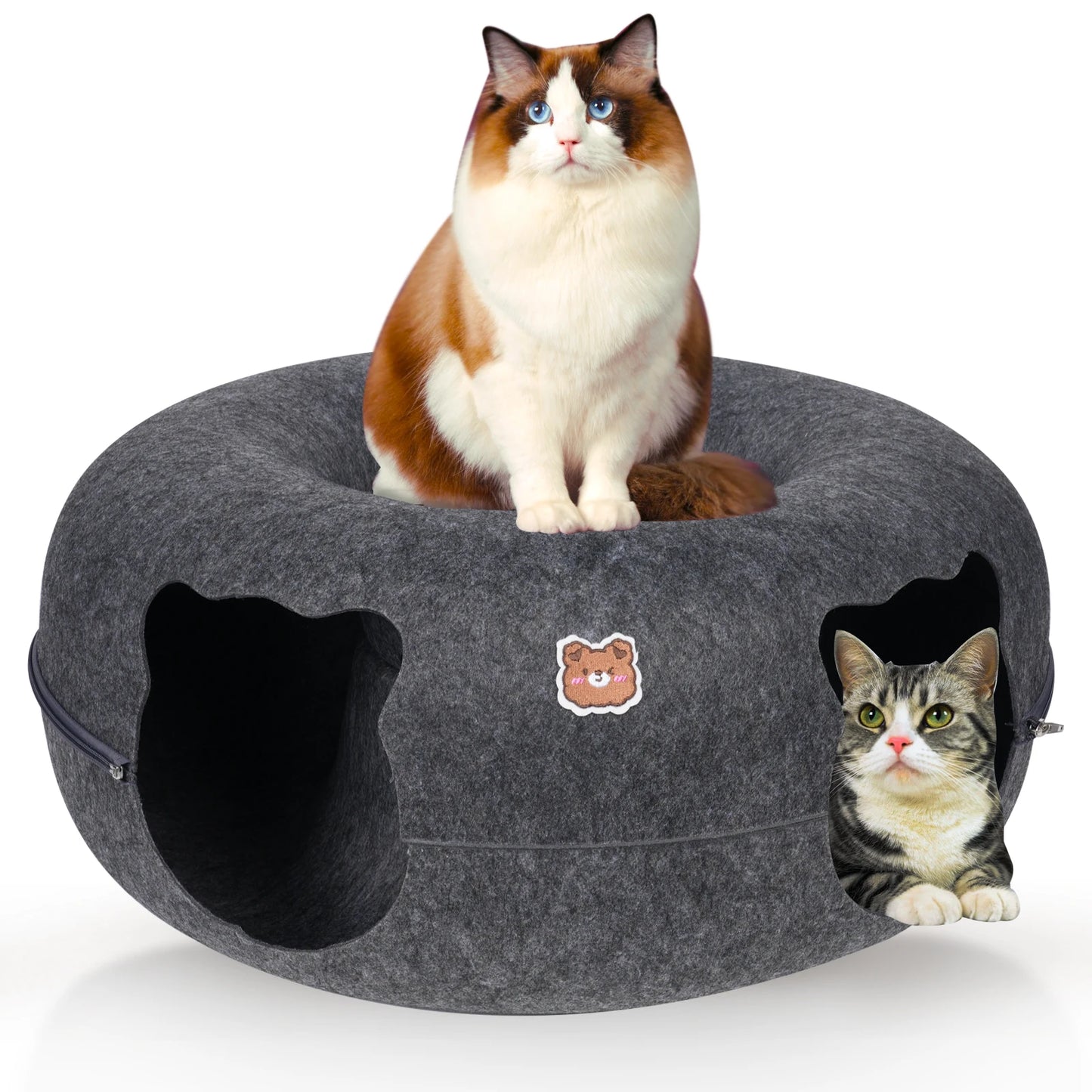 Peekaboo Dual-Opening Cat Tunnel Bed for Cats