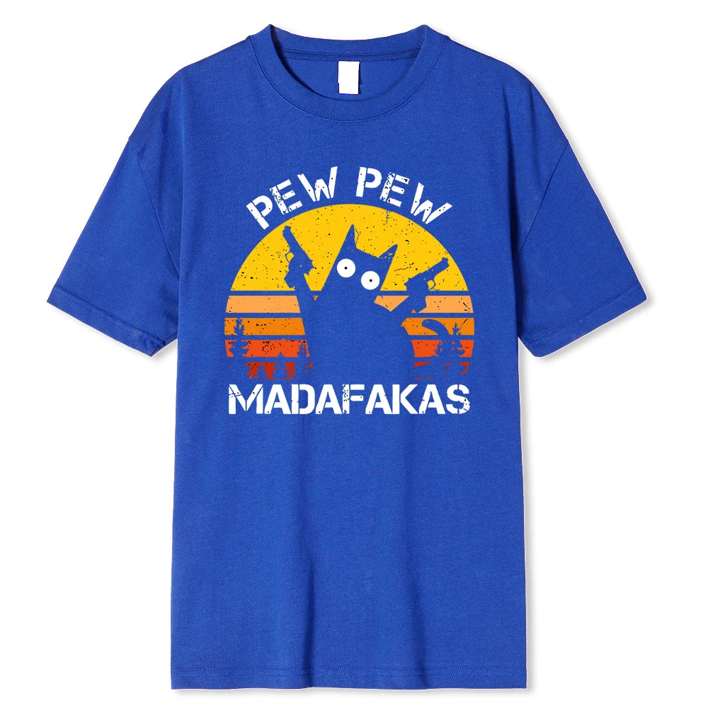 Pew Pew Madafakas Cat Men T Shirts