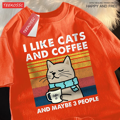 I Like Cats And Coffee Men Women T-Shirt